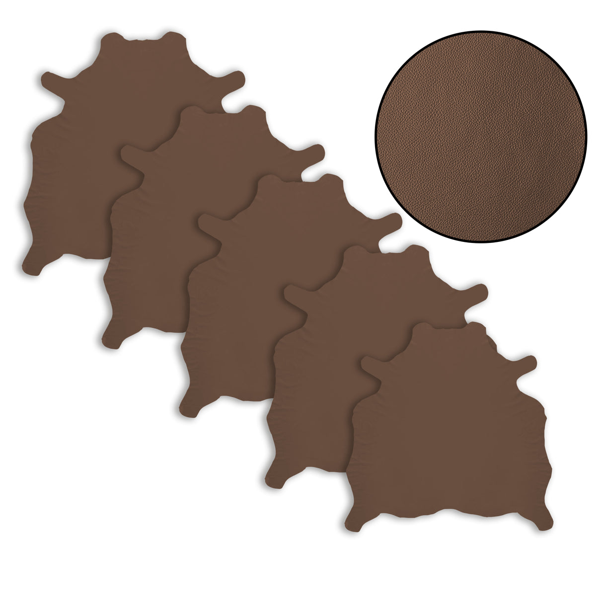 Soft Leather - Light Brown - 5 Hide Pack ($3.50/Sqft)