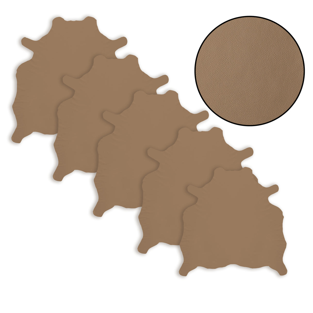 Soft Leather - Tan Beige - 5 Hide Pack ($3.50/Sqft)